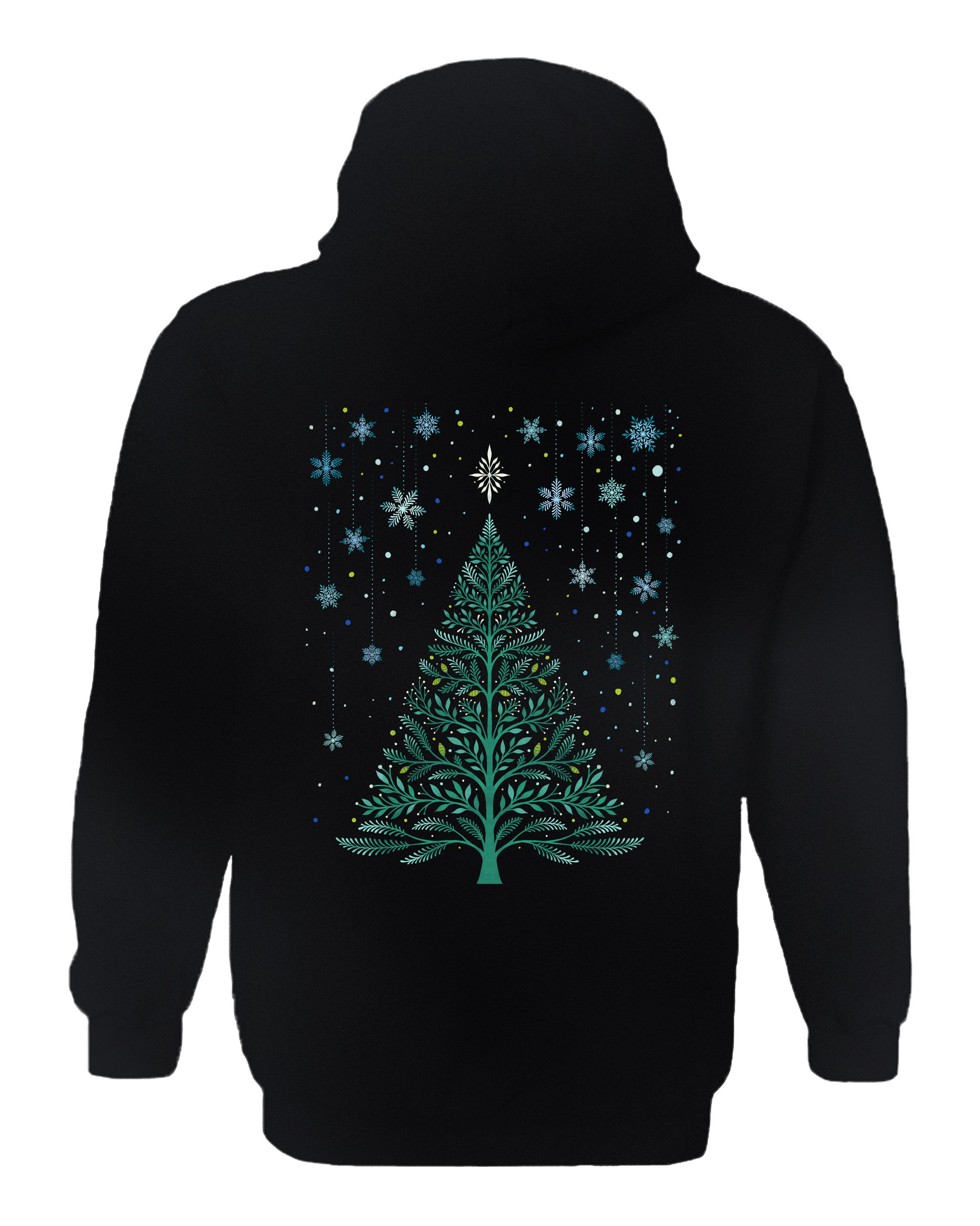 Christmas Night Snowy Tree Hoodie