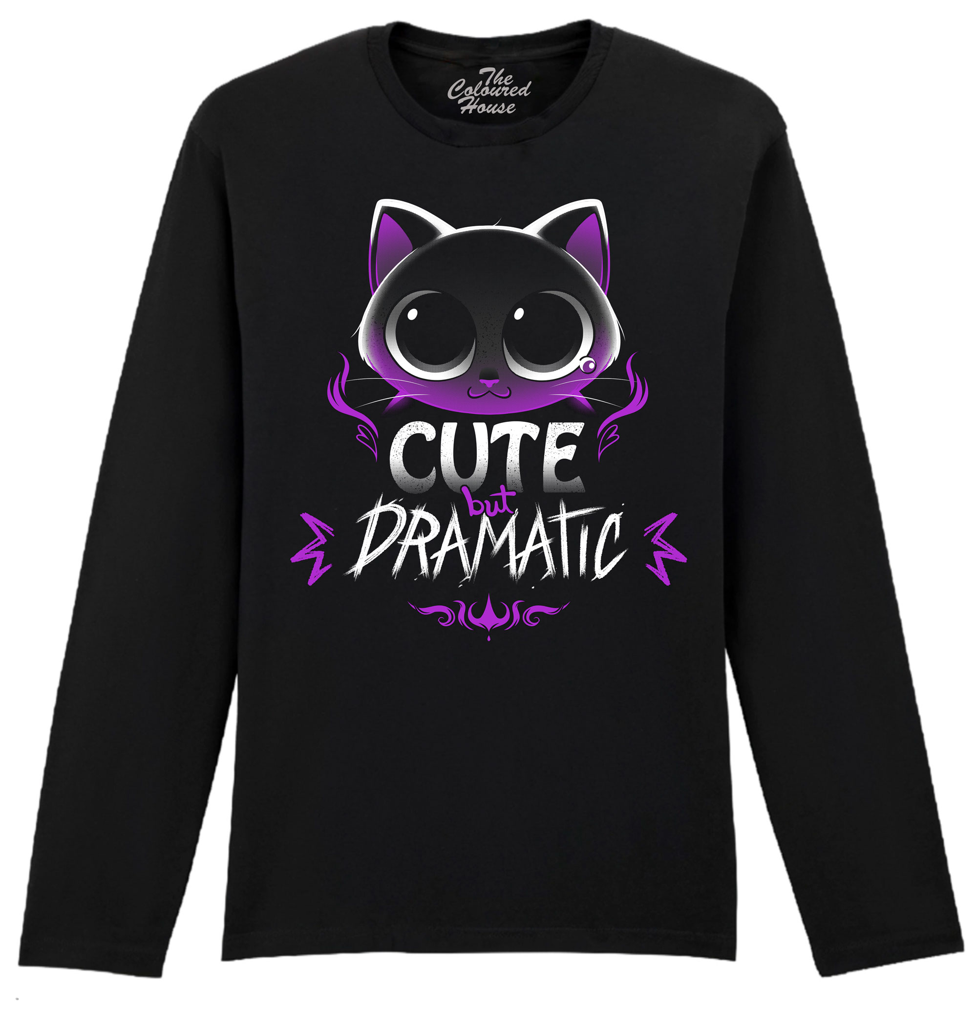 Cute But Dramatic Cat Longsleeve