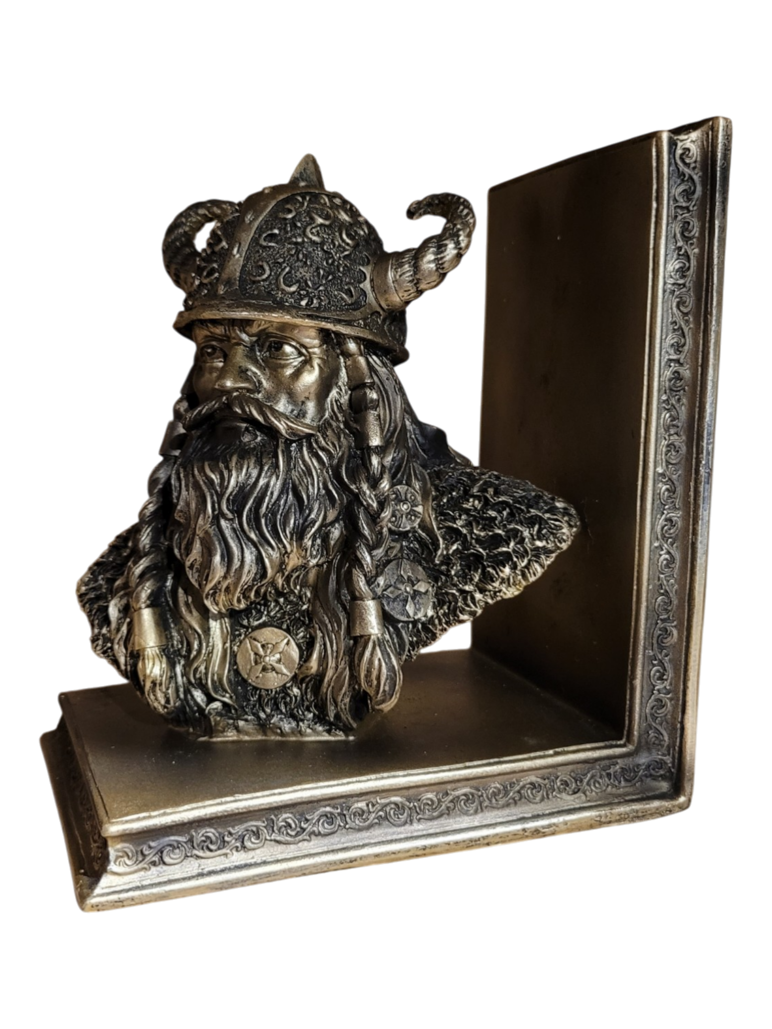 2 Bookends With Viking Busts
