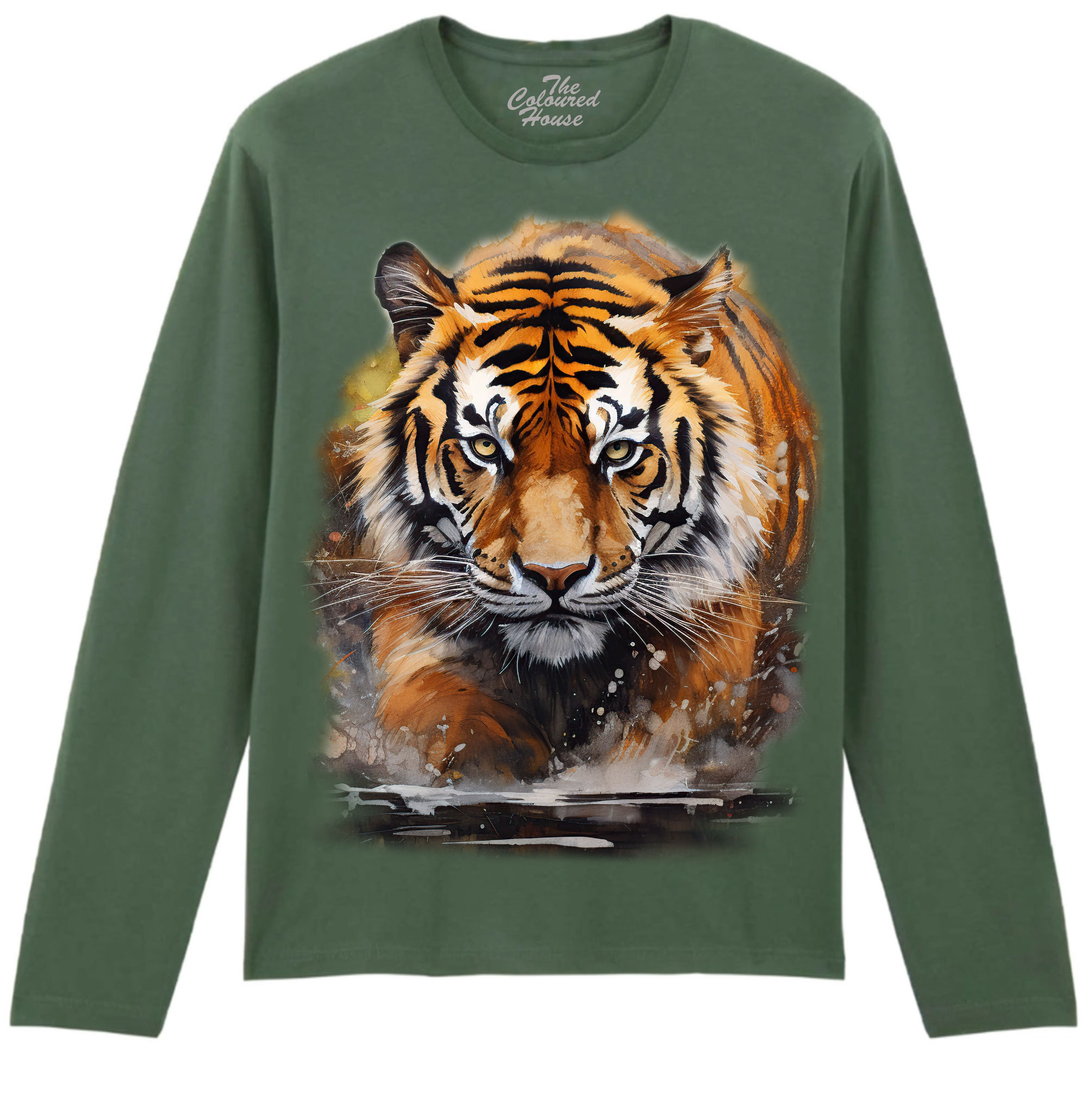 Watercolor Running Tiger Longsleeve