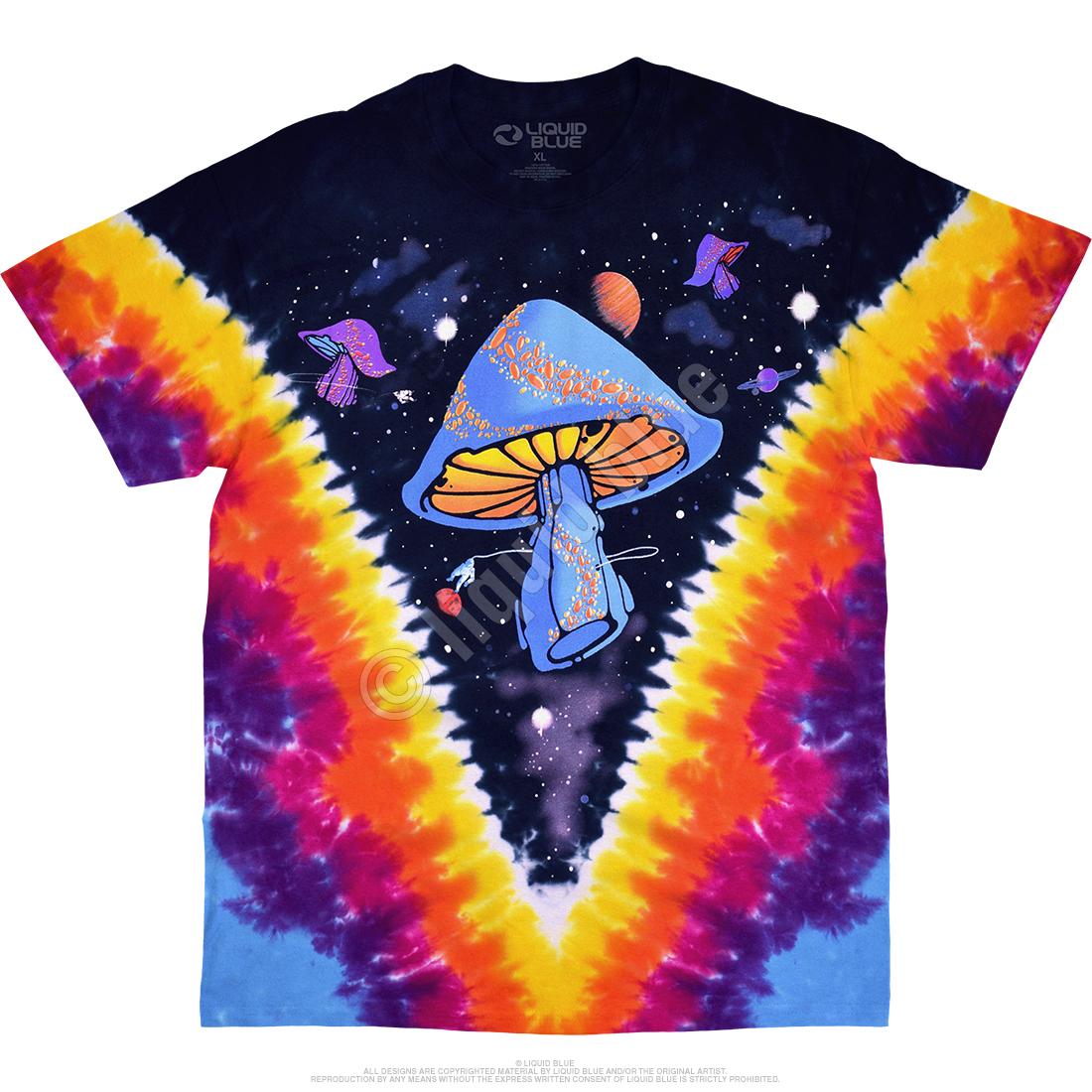 11774f__38408 Space Shrooms Light Fantasy T-shirt