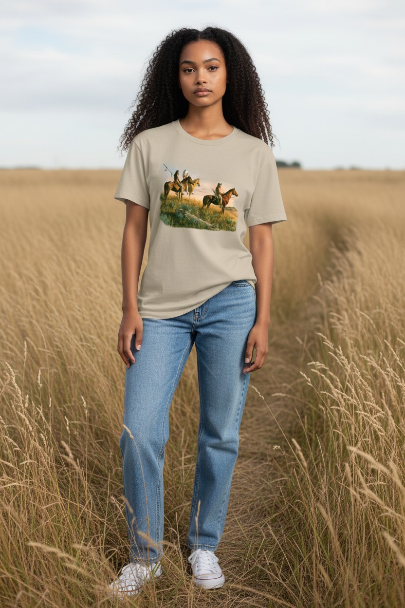Three Native Americans Ladies T-shirt