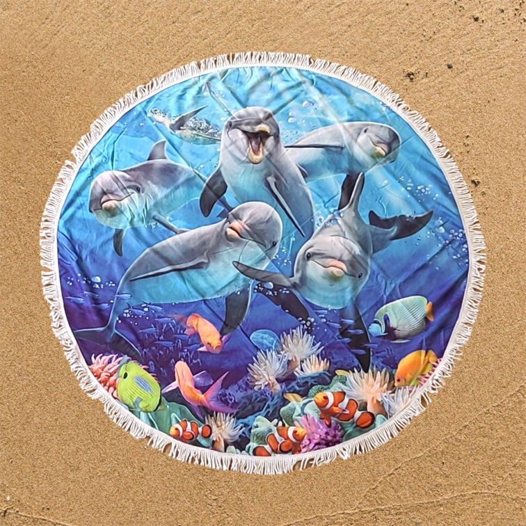 Dolphin Delight Strandlaken Rond 150cm 