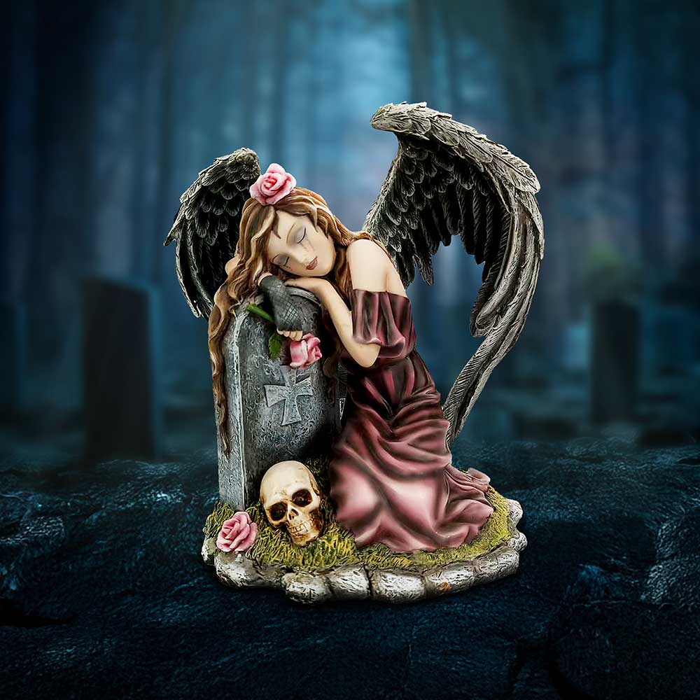 Lost Love - Mourning Angel Figurine of Gothic Remembrance - 20cm