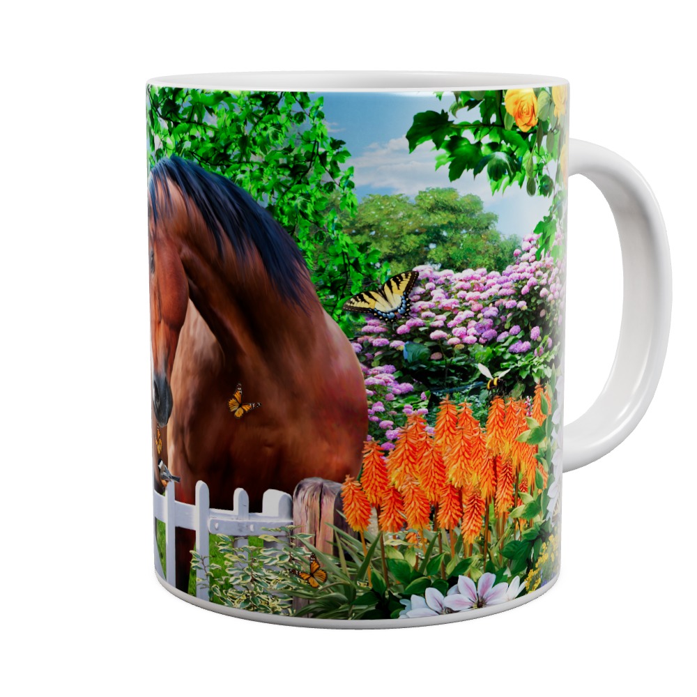 At The Garden Gate - Horses Mug