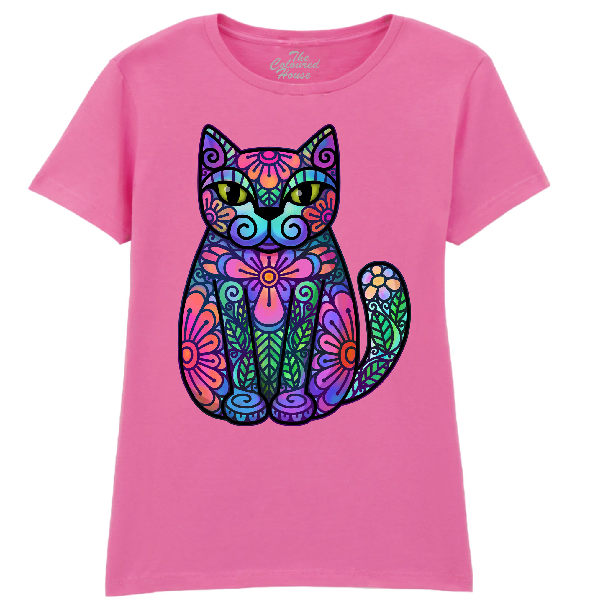 Flowers And Leaves Cat Ladies T-shirt