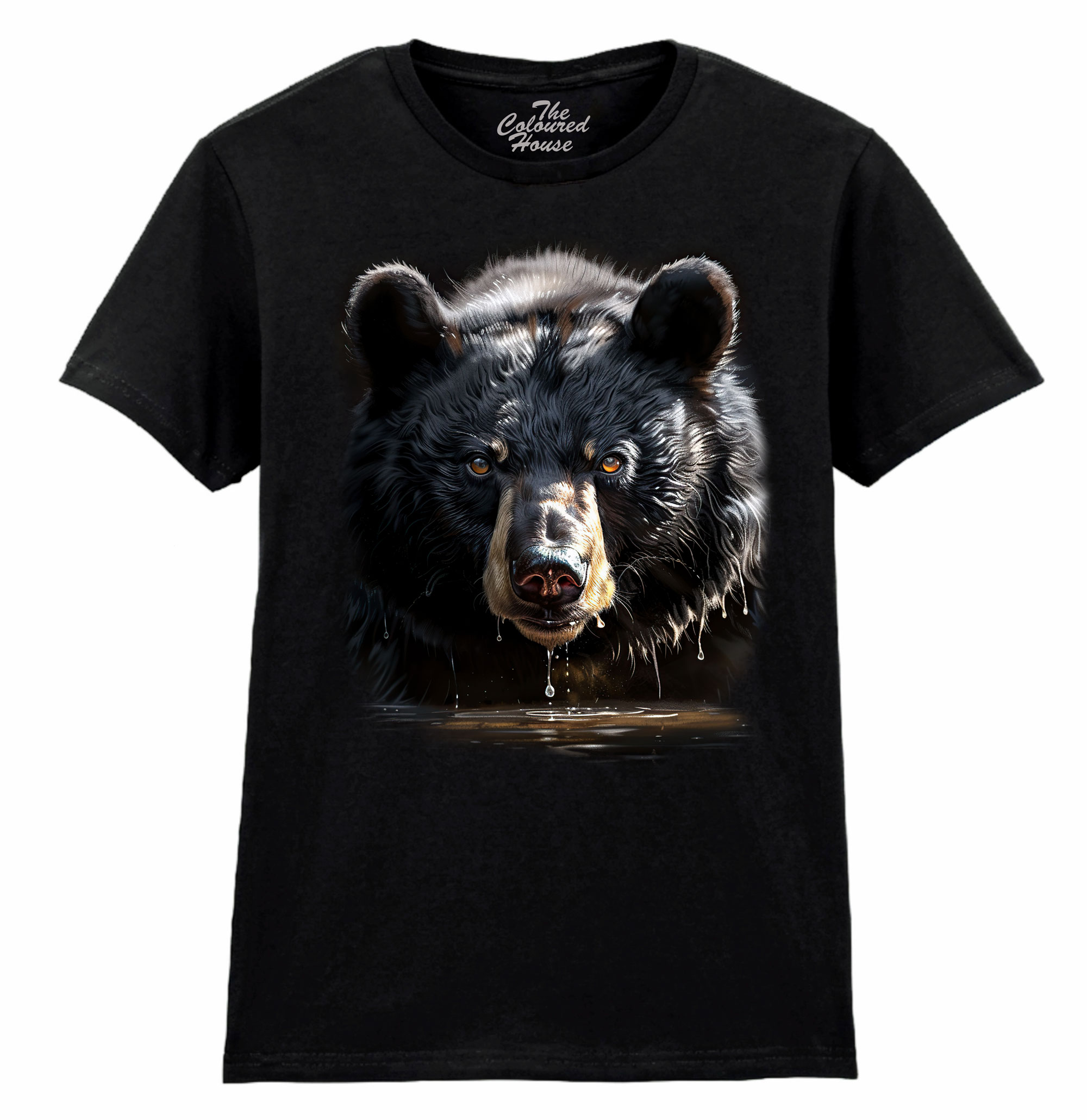 Black Bear In Water Ladies T-shirt