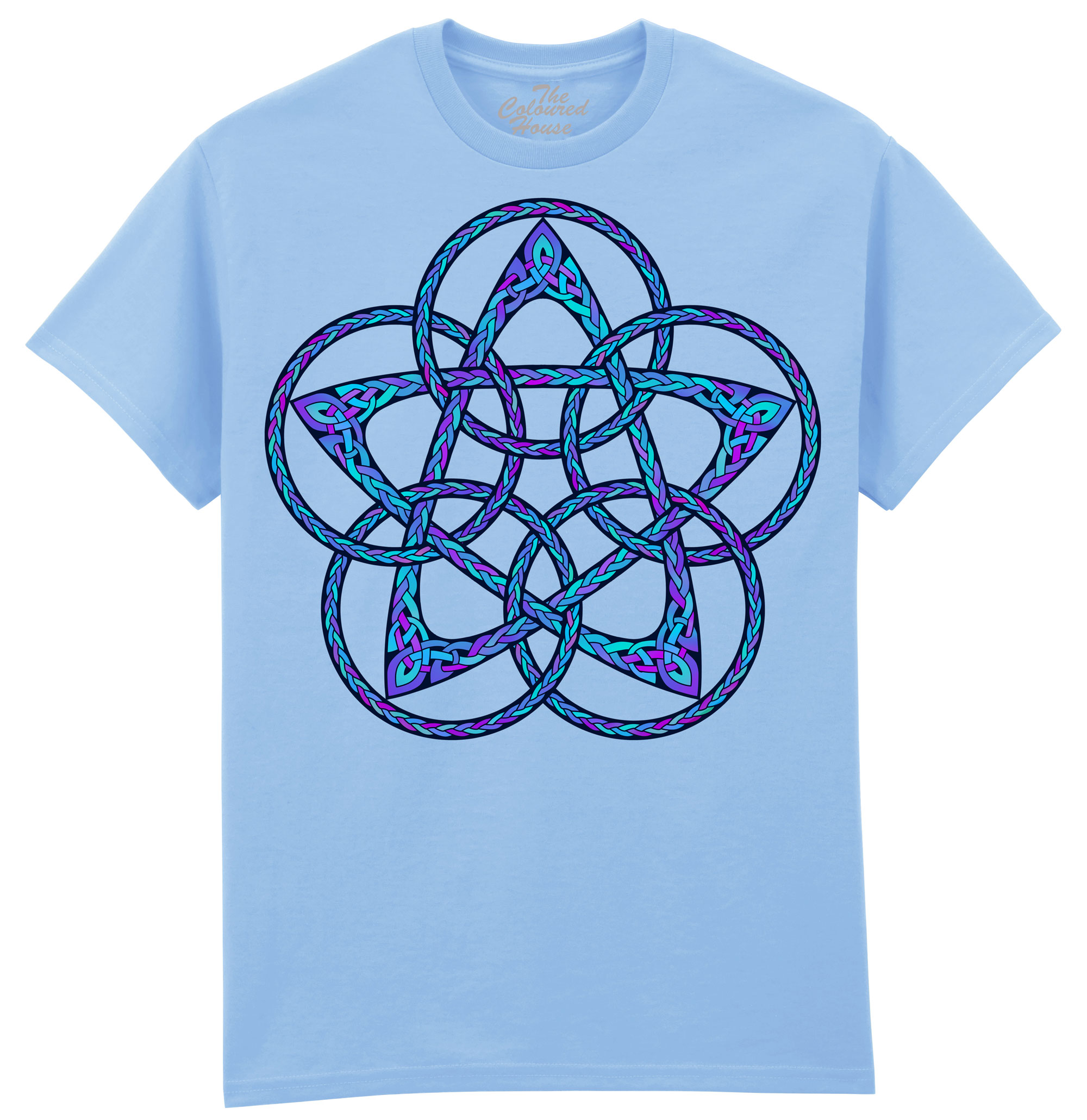 Celtic Knot Five Star Circle Blue