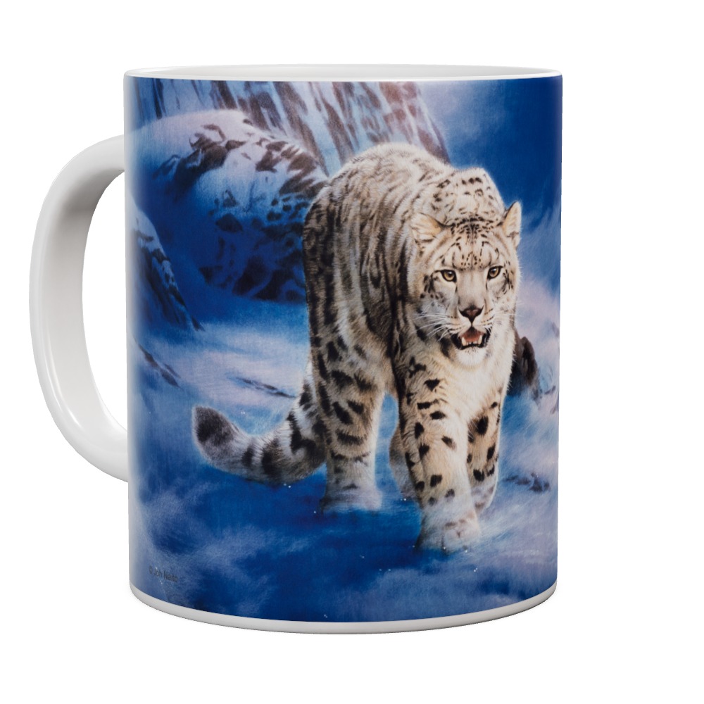 Snow Leopard In Snowstorm Mug
