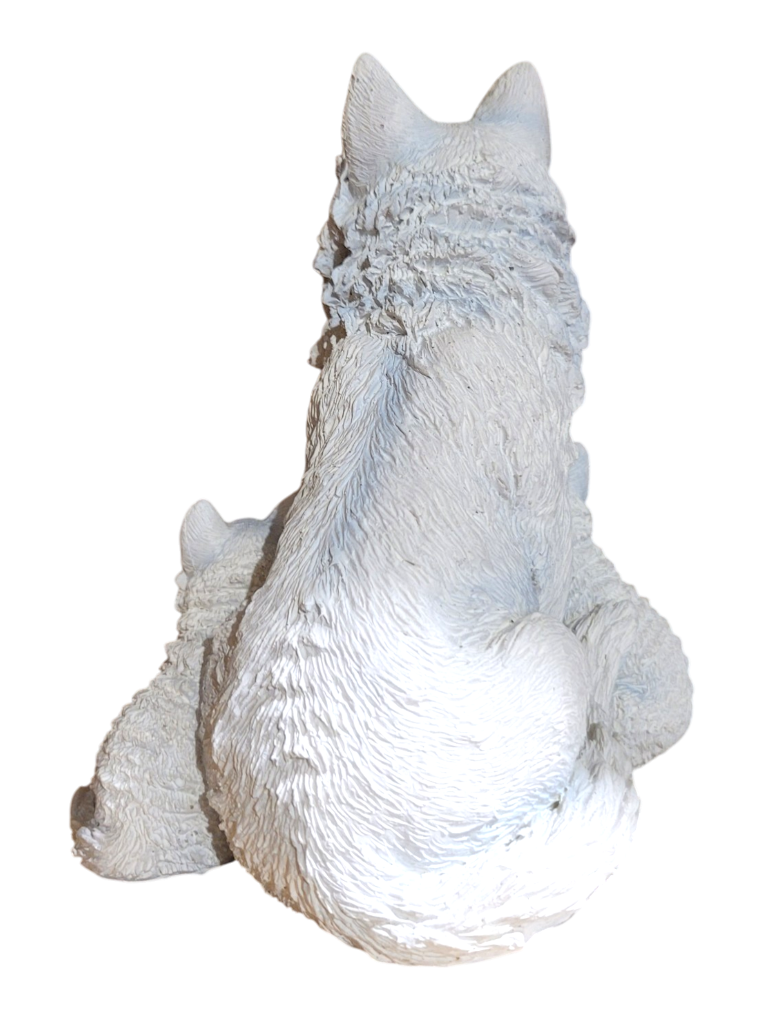 Sitting Polar Wolf With Pups