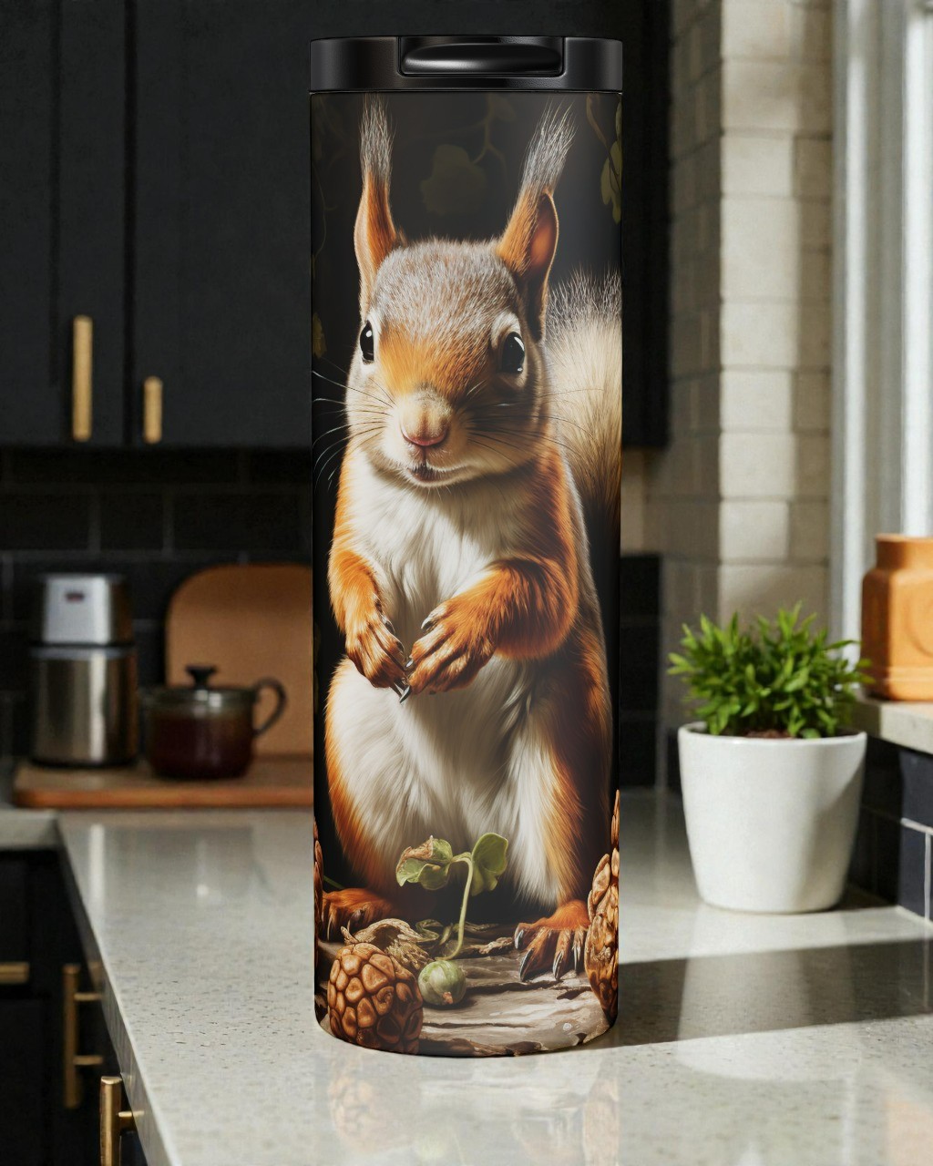 Grey Squirrel With Berries Tumbler