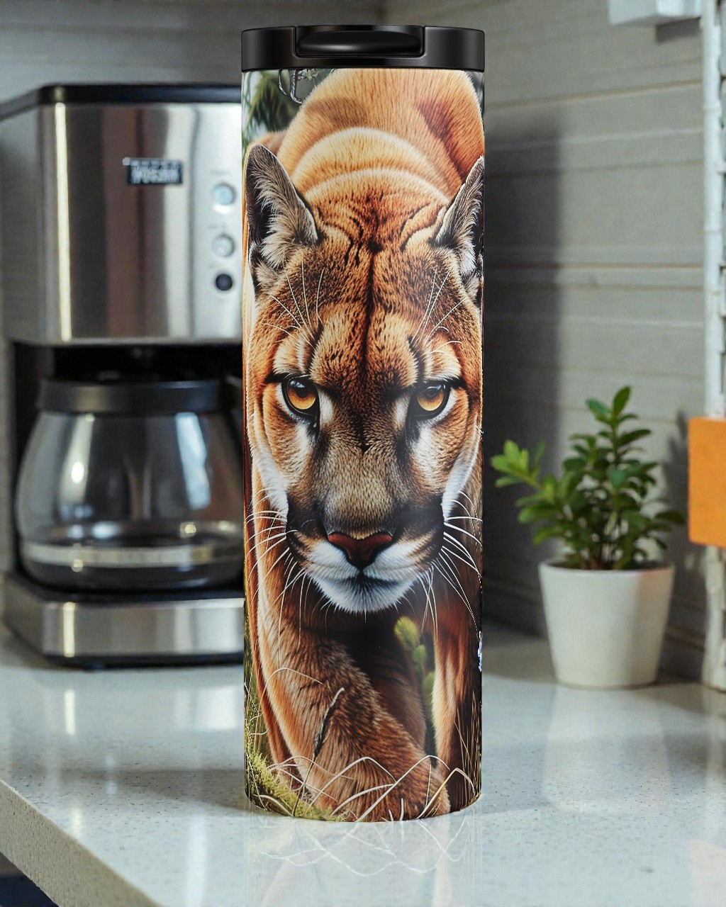 Approaching Mountain Lion Tumbler