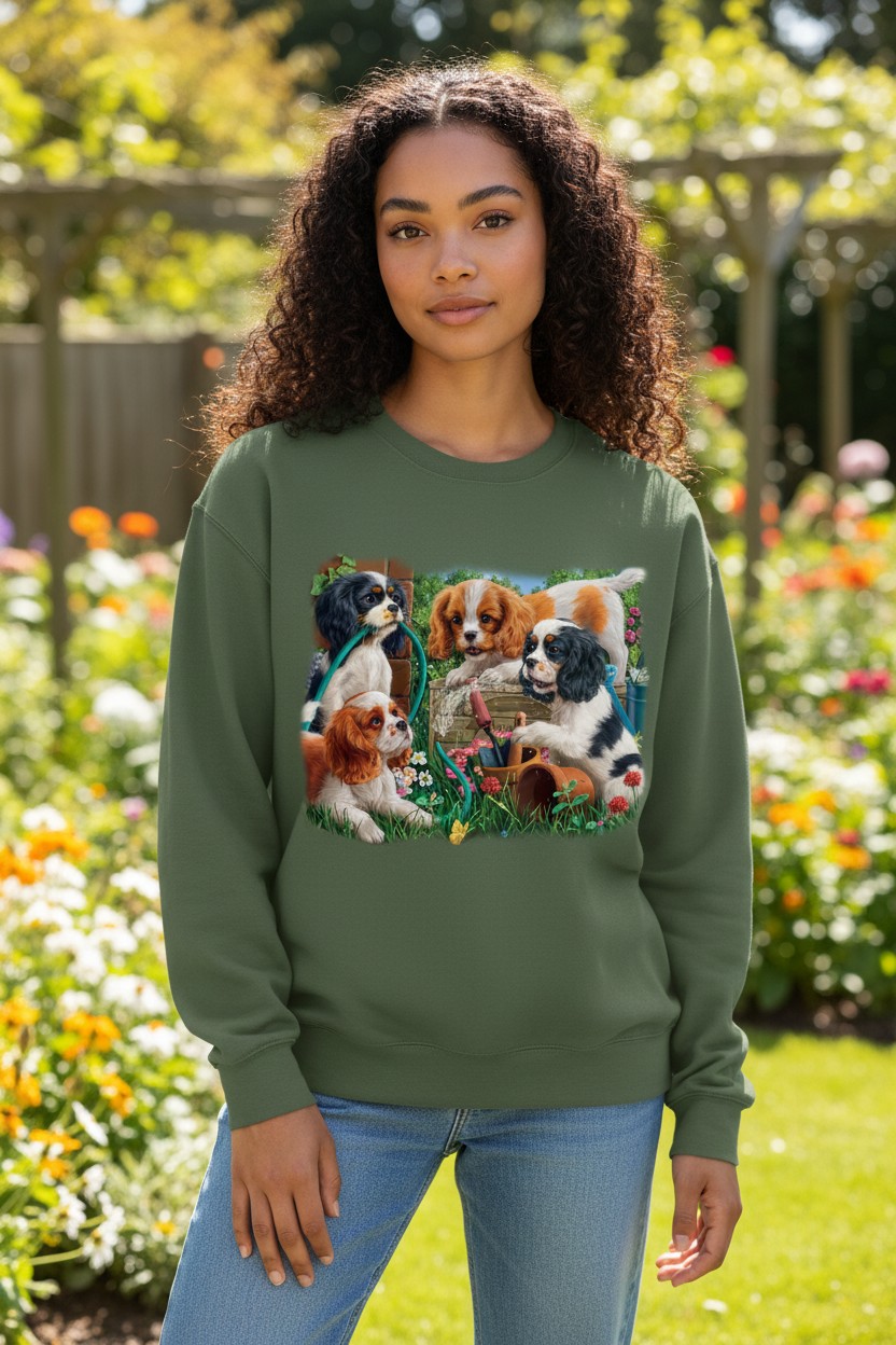 Puppies In The Garden Sweater