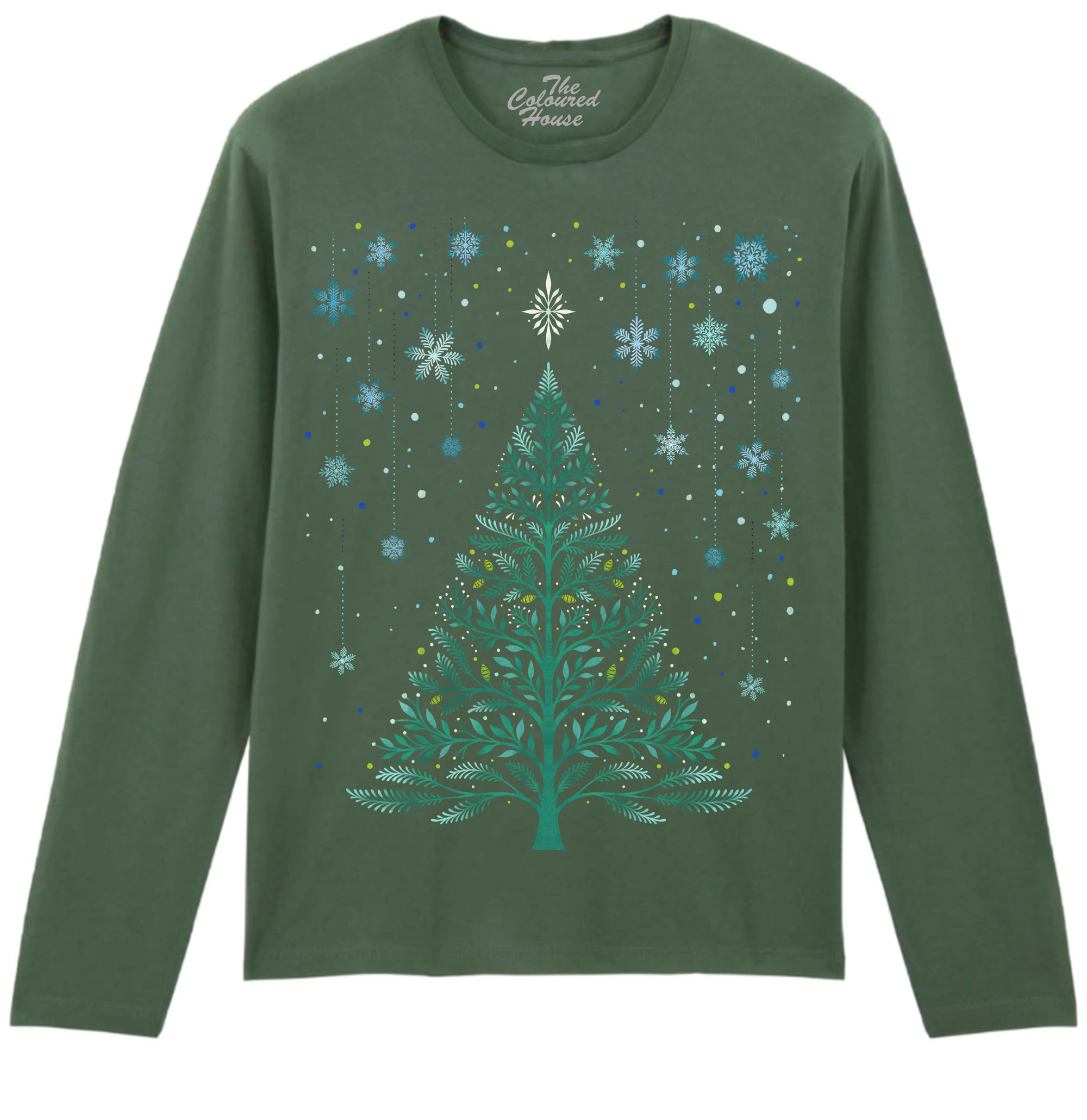 Christmas Night Snowy Tree Longsleeve