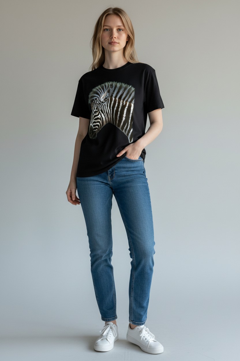 Zebra Foal Ladies T-shirt