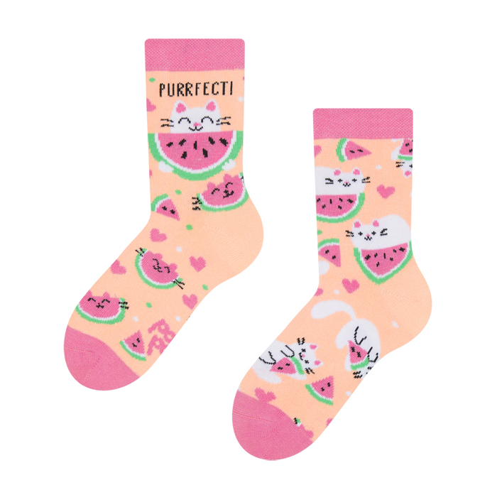 Regular KIDS Socks Watermelon Cat