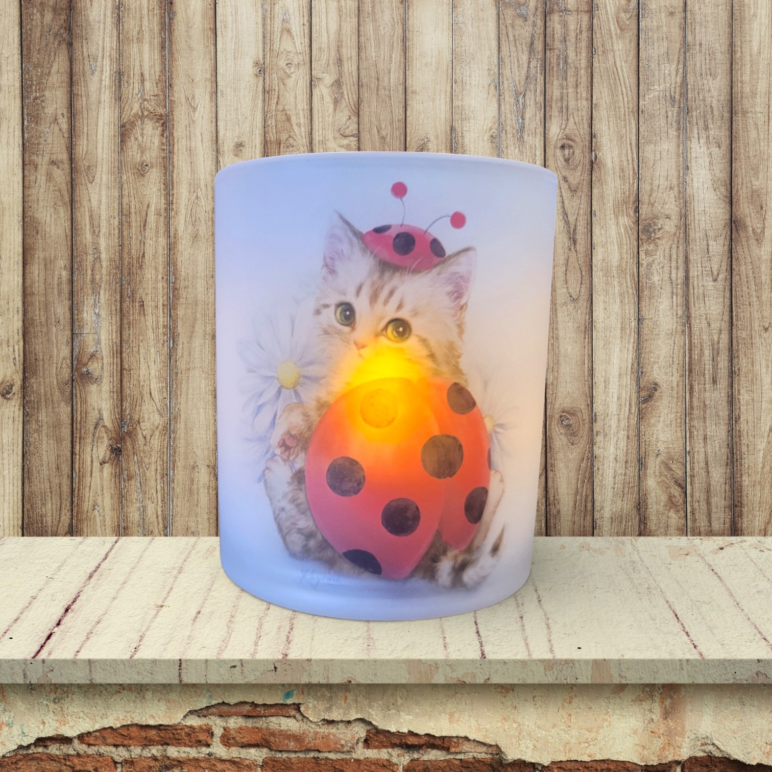 Lady In Red - Cat - Candle Light Holder