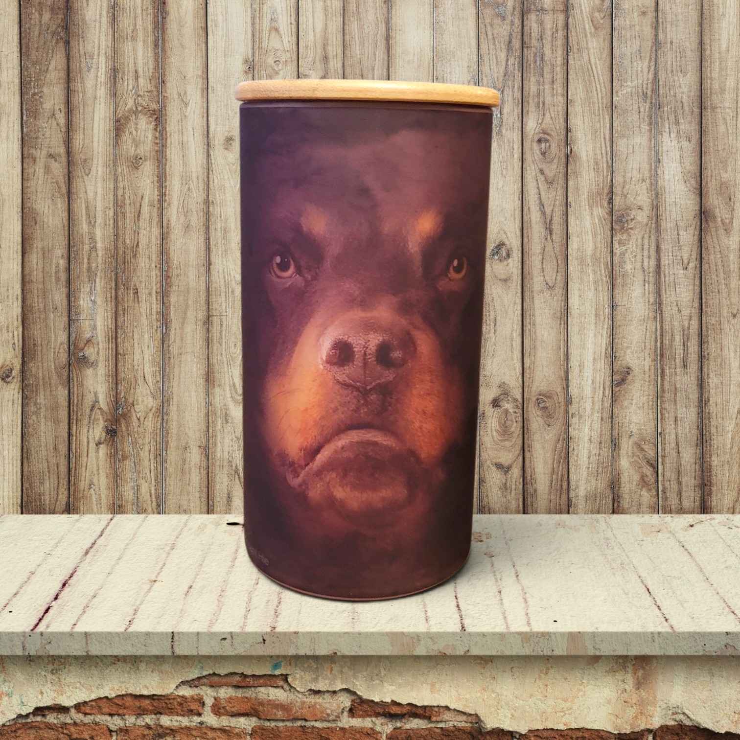 Big Face Rottweiler - Storage Jar 25Oz