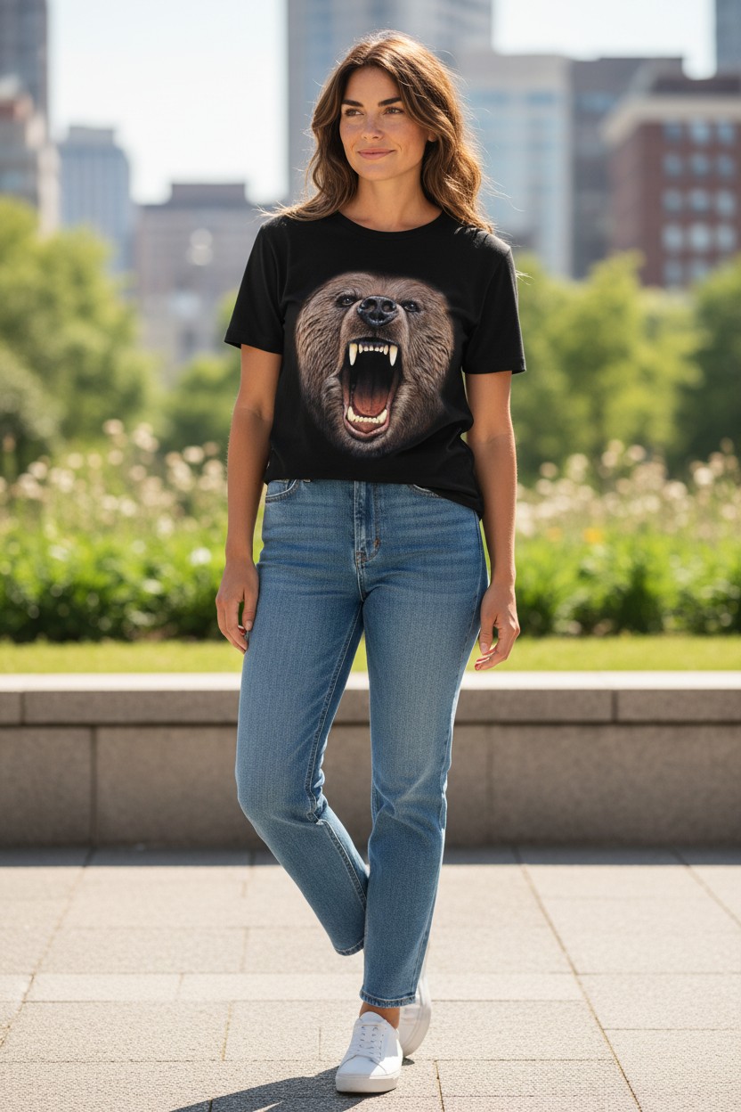 Bear Growl Ladies T-shirt