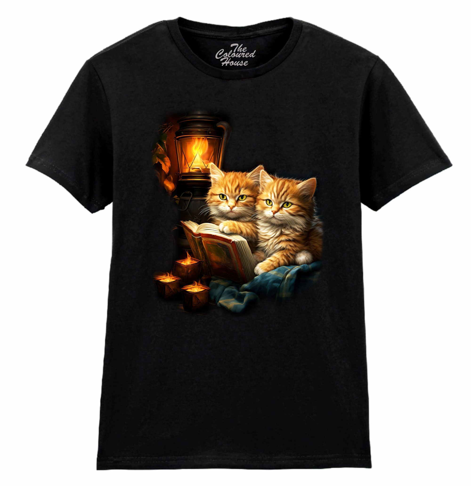 Red Kittens By Candlelight Ladies T-shirt
