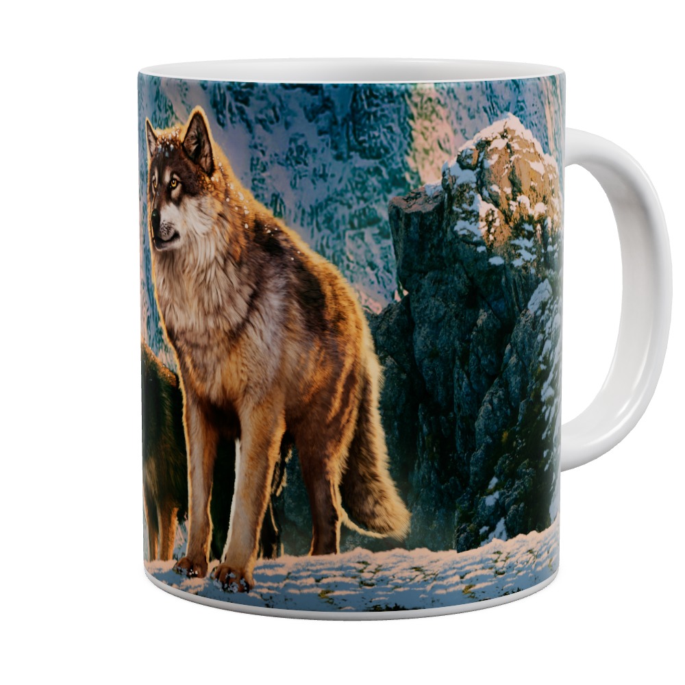 Wolf Couple In Sunset Mug