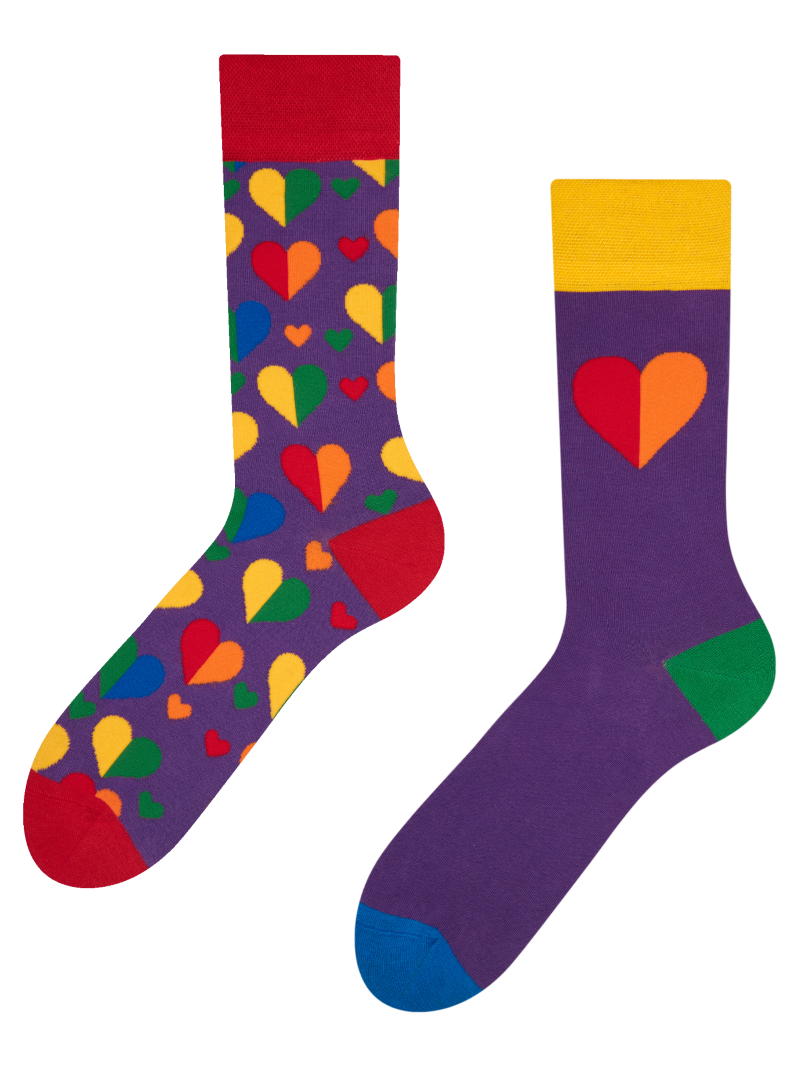 Regular Socks Rainbow Hearts