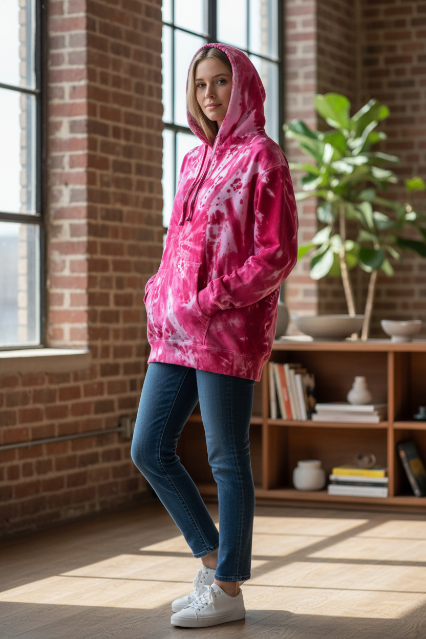 Hoodie Tone On Tone Red