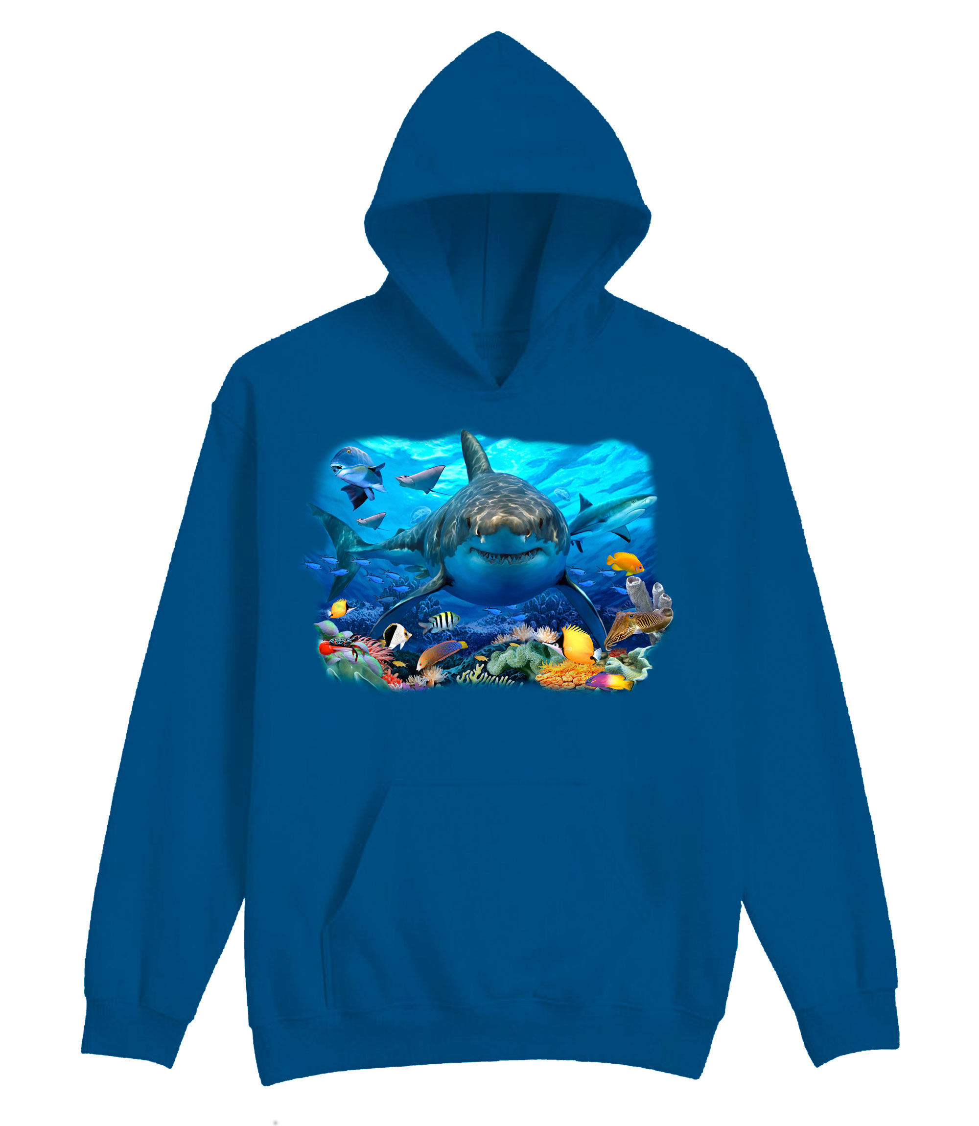 Great White Shark And Sealife Hoodie