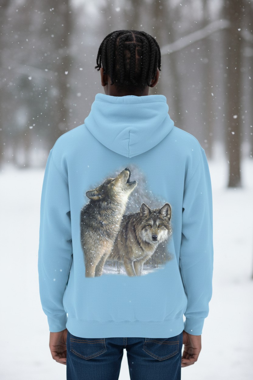 Snowfall Wolves Hoodie
