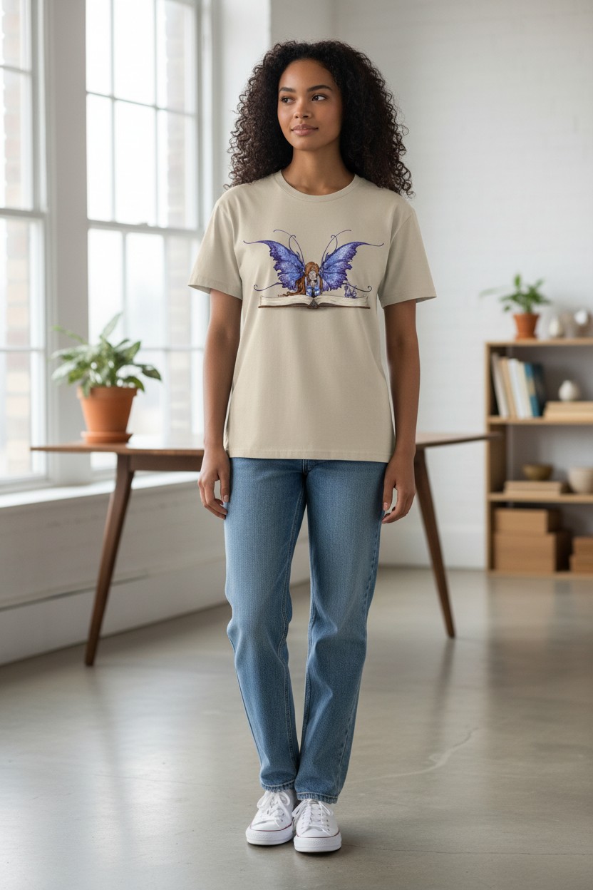 Fairy Bookworm Ladies T-shirt