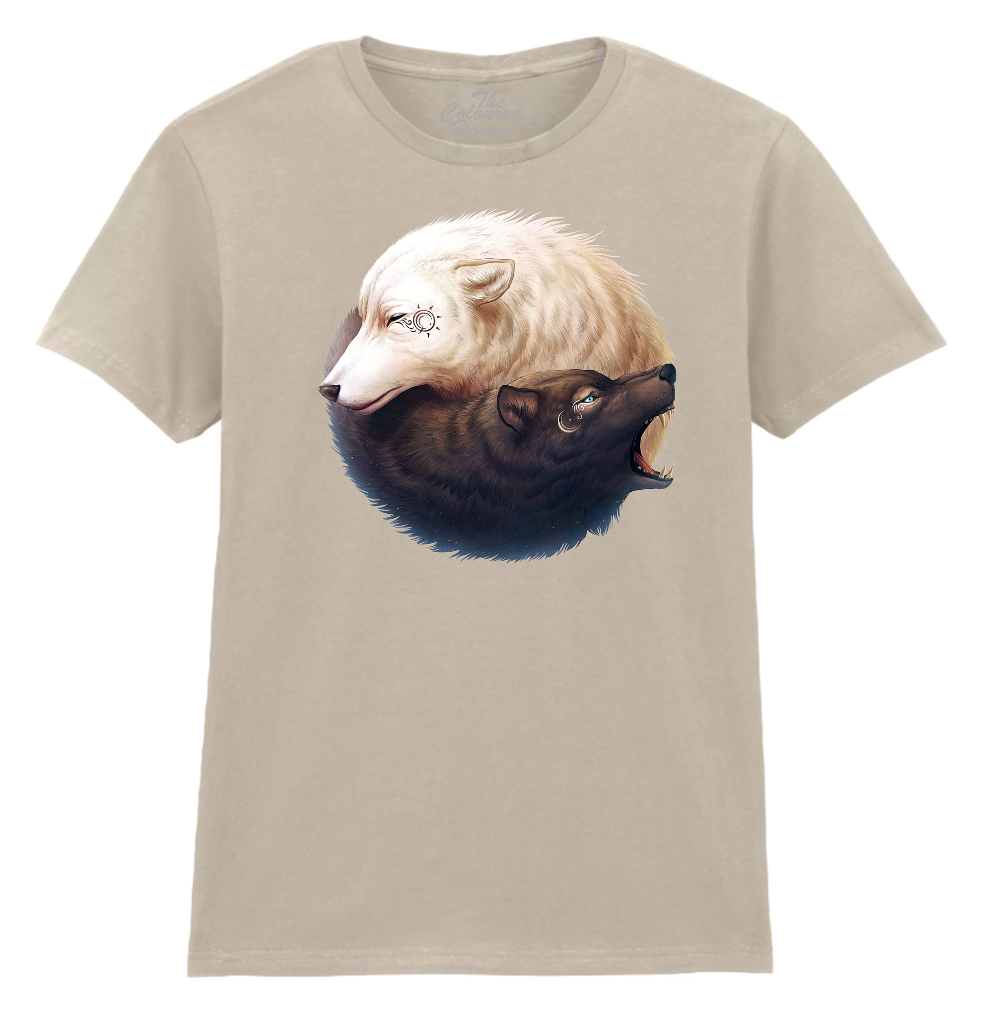 Yin And Yang Wolves Ladies T-shirt