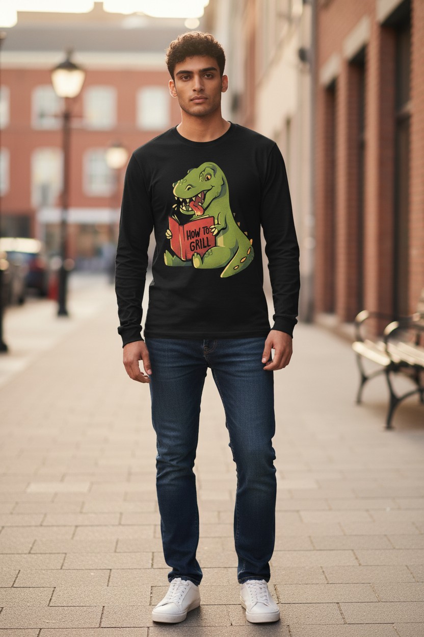 How To Grill - Dinosaur Longsleeve