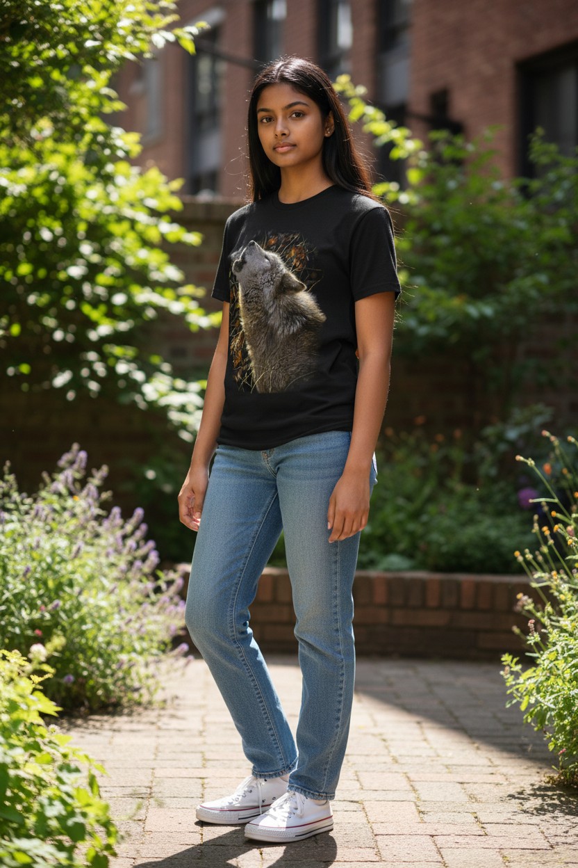 Songs Of Autumn - Wolf Ladies T-shirt