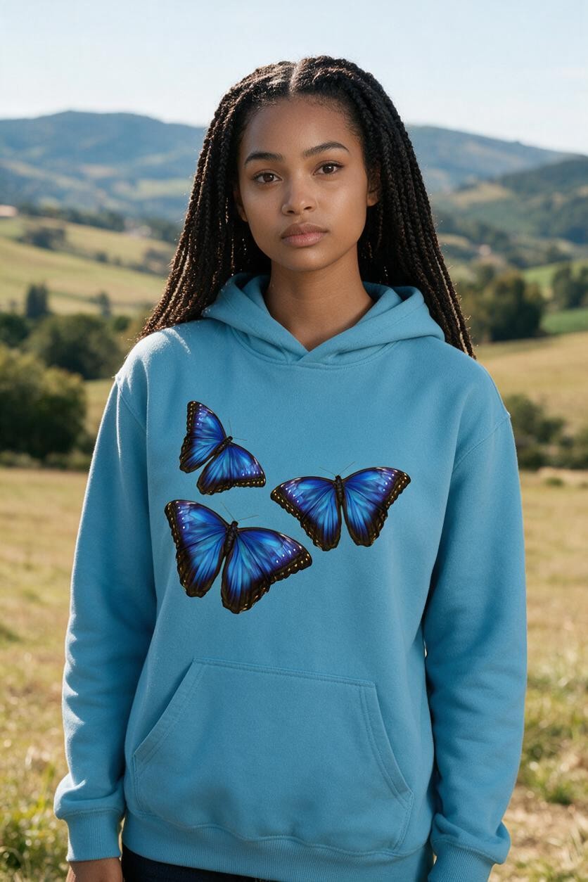 Blue Morpho Butterfly Hoodie