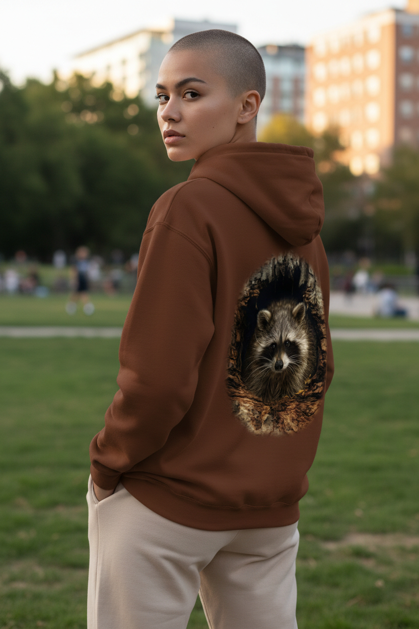 Through The Woodland Window - Racoon Hoodie