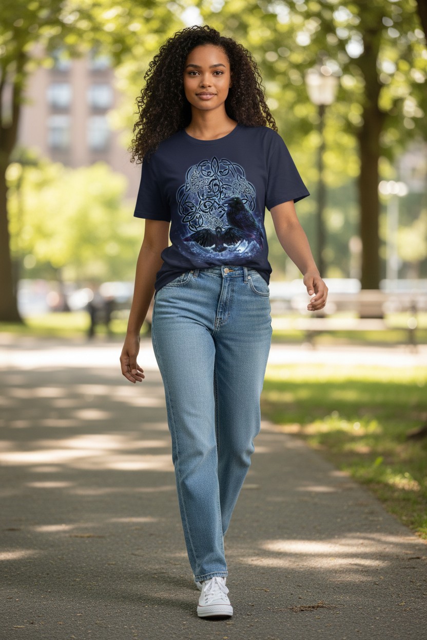 Celtic Raven Ladies T-shirt