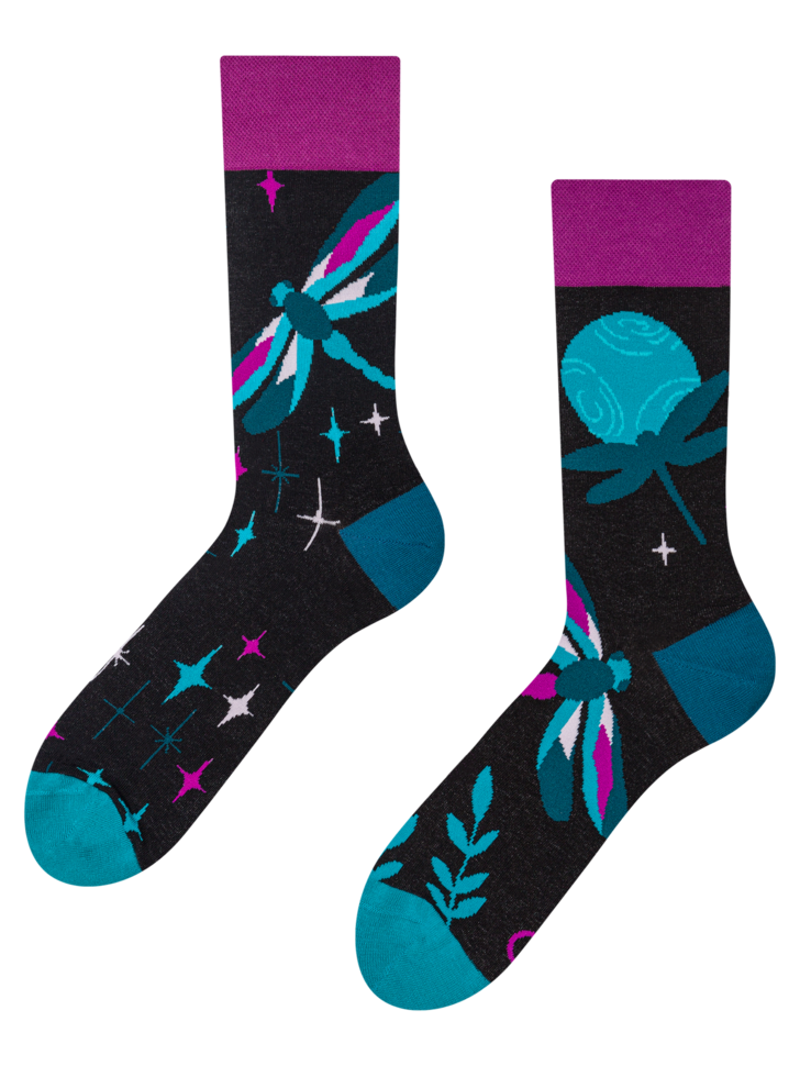 Regular Socks Dragonflies At Night