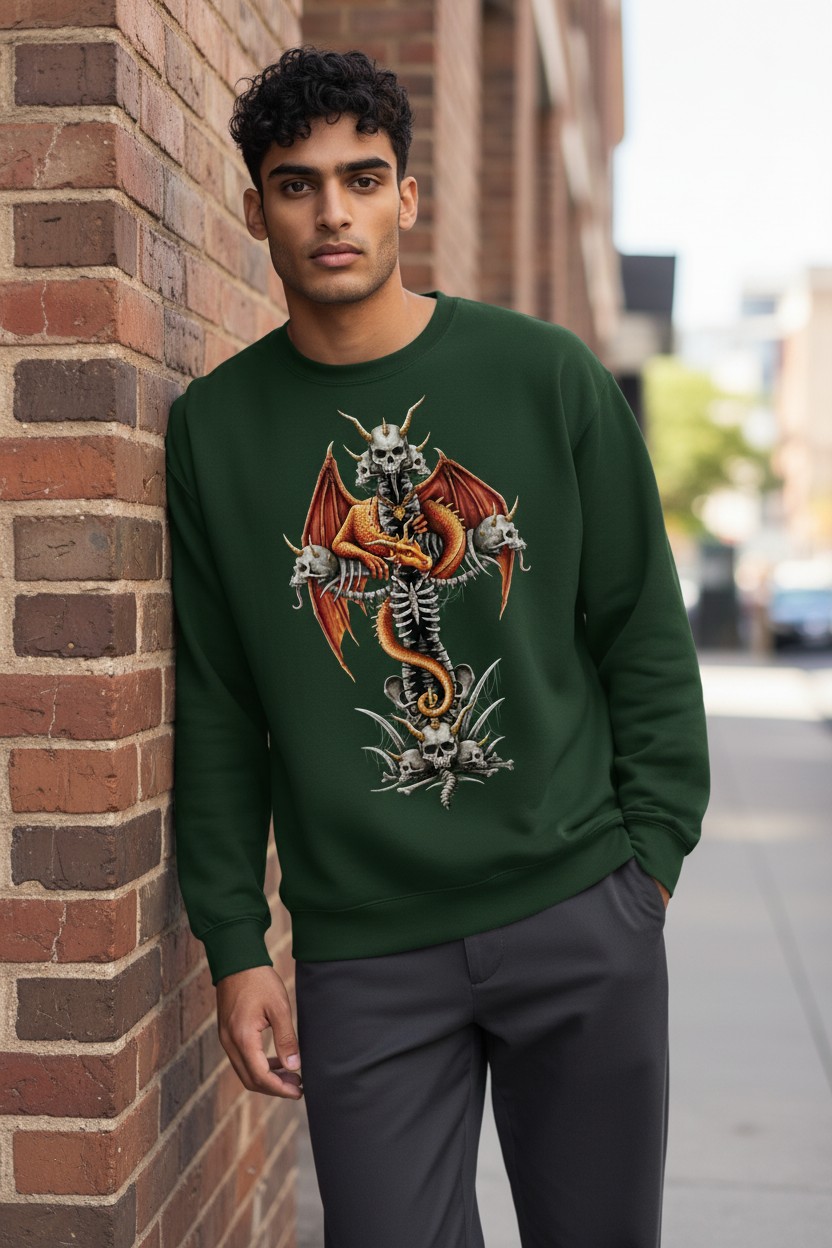Dragon Skull Cross Sweater