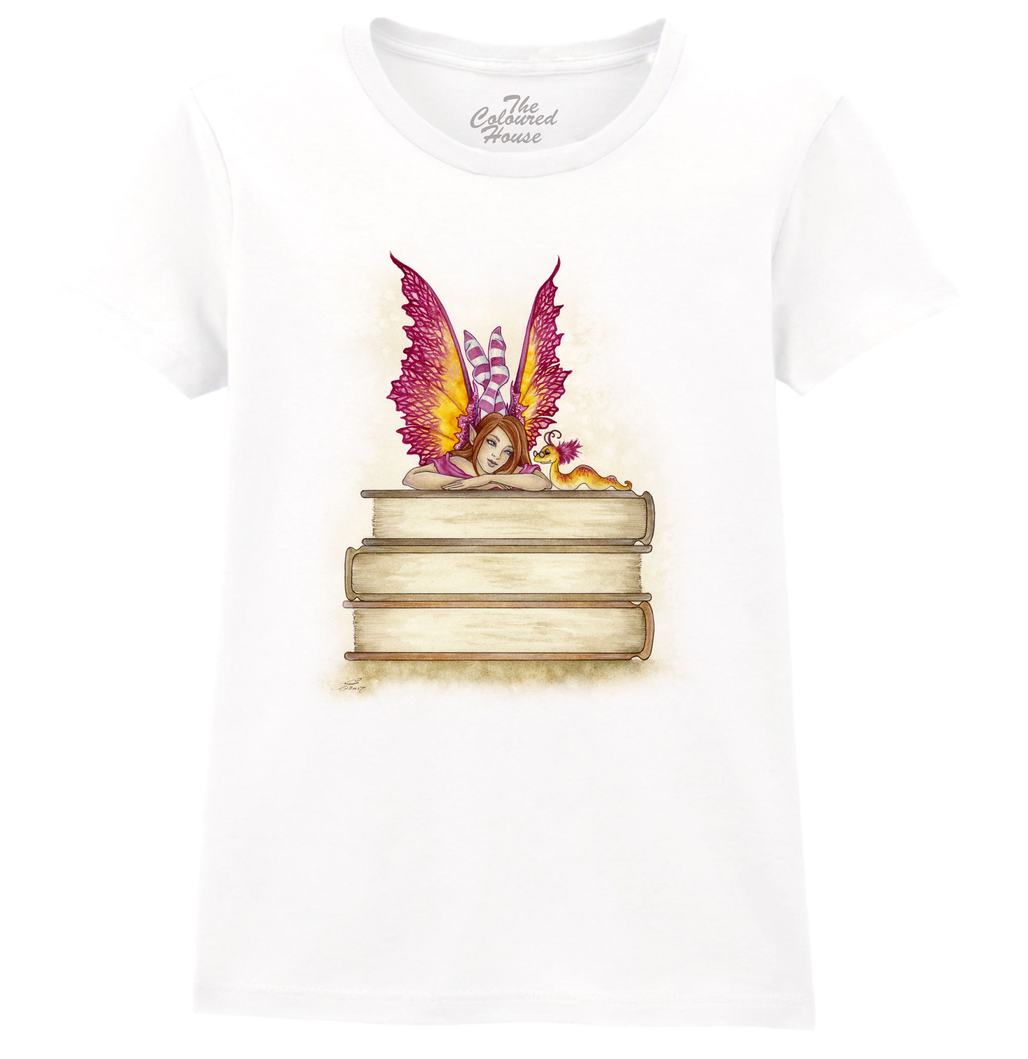 Pink Bookworm Ladies T-shirt
