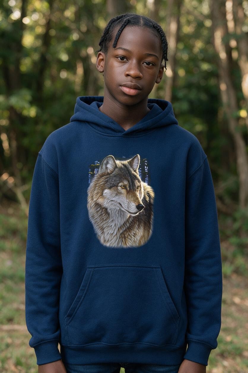Evening Wolf Portrait Hoodie
