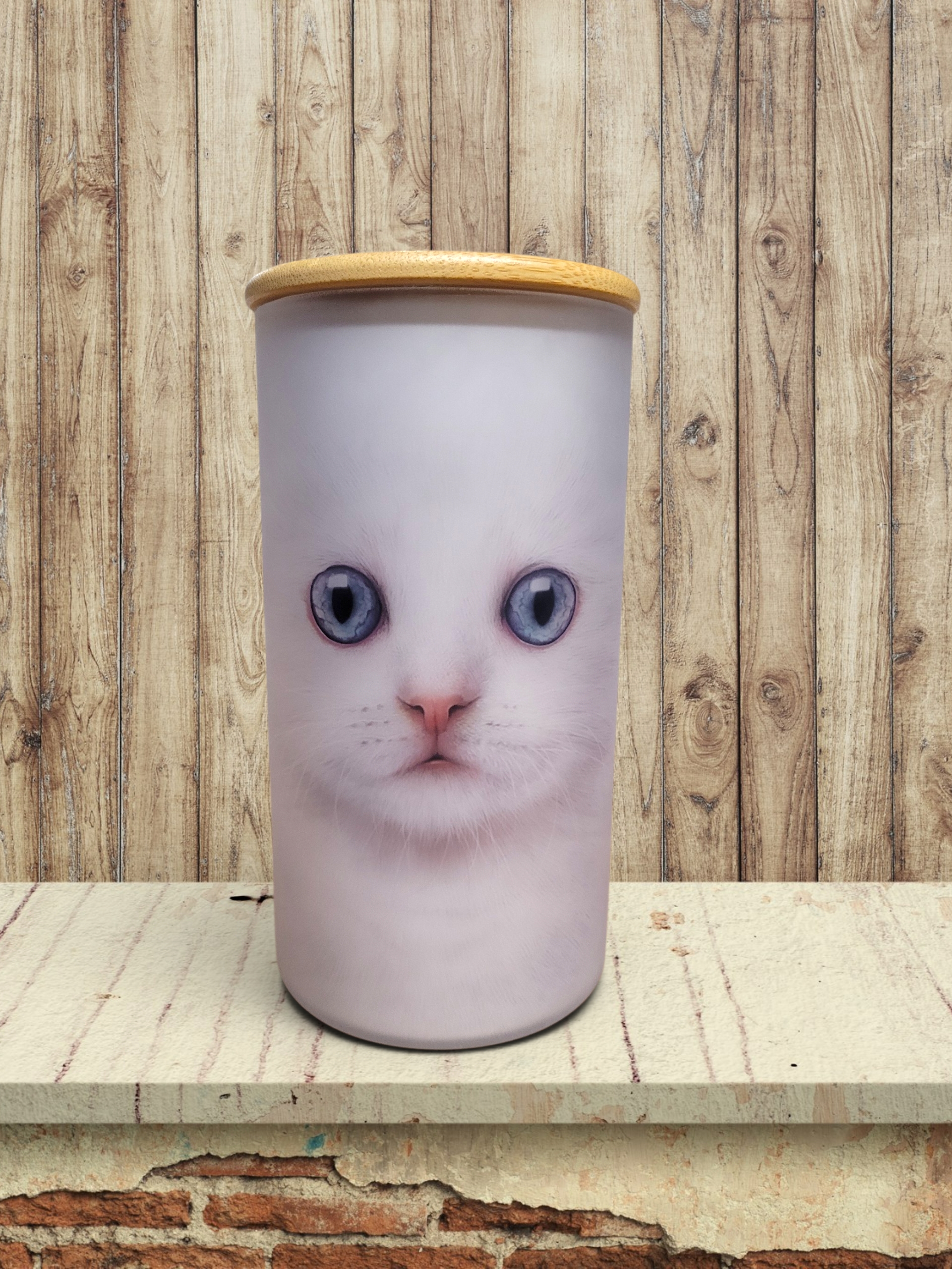 Big Face White Kitten - Storage Jar 25Oz