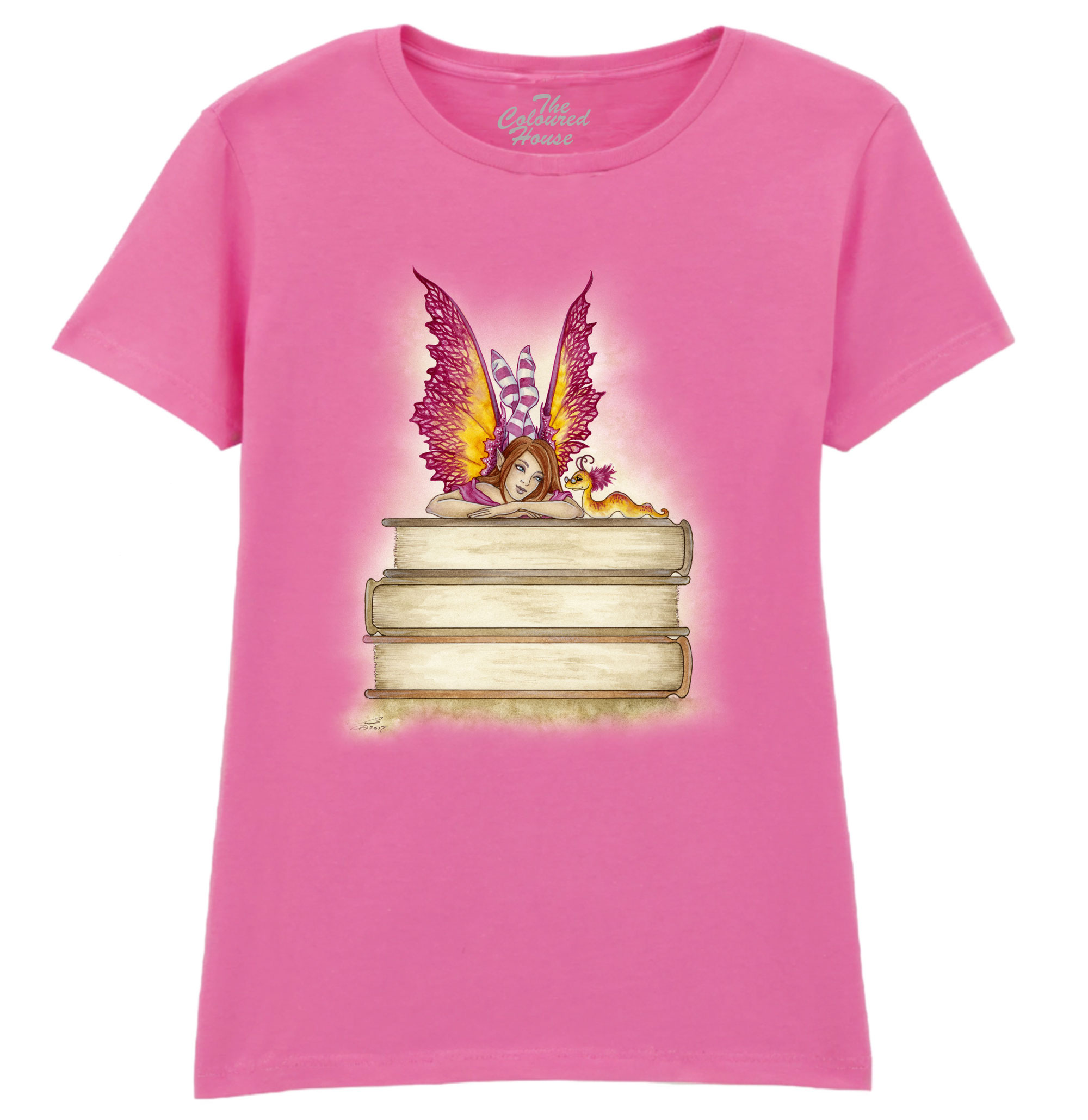 Pink Bookworm Ladies T-shirt