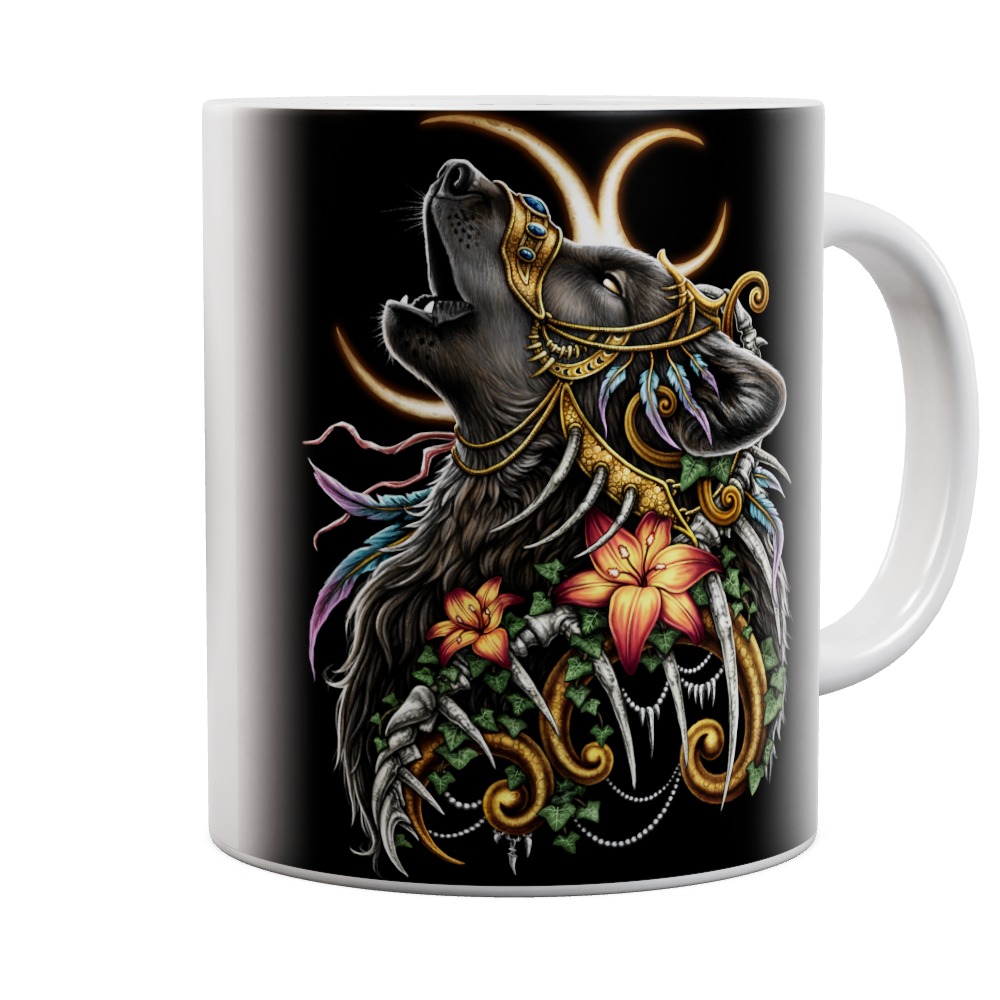 Howling Wolf B&W Mug