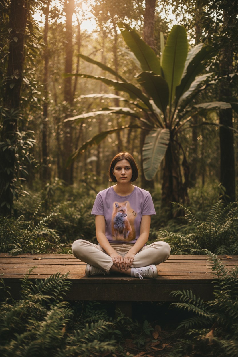 Watching Butterflies - Fox Ladies T-shirt
