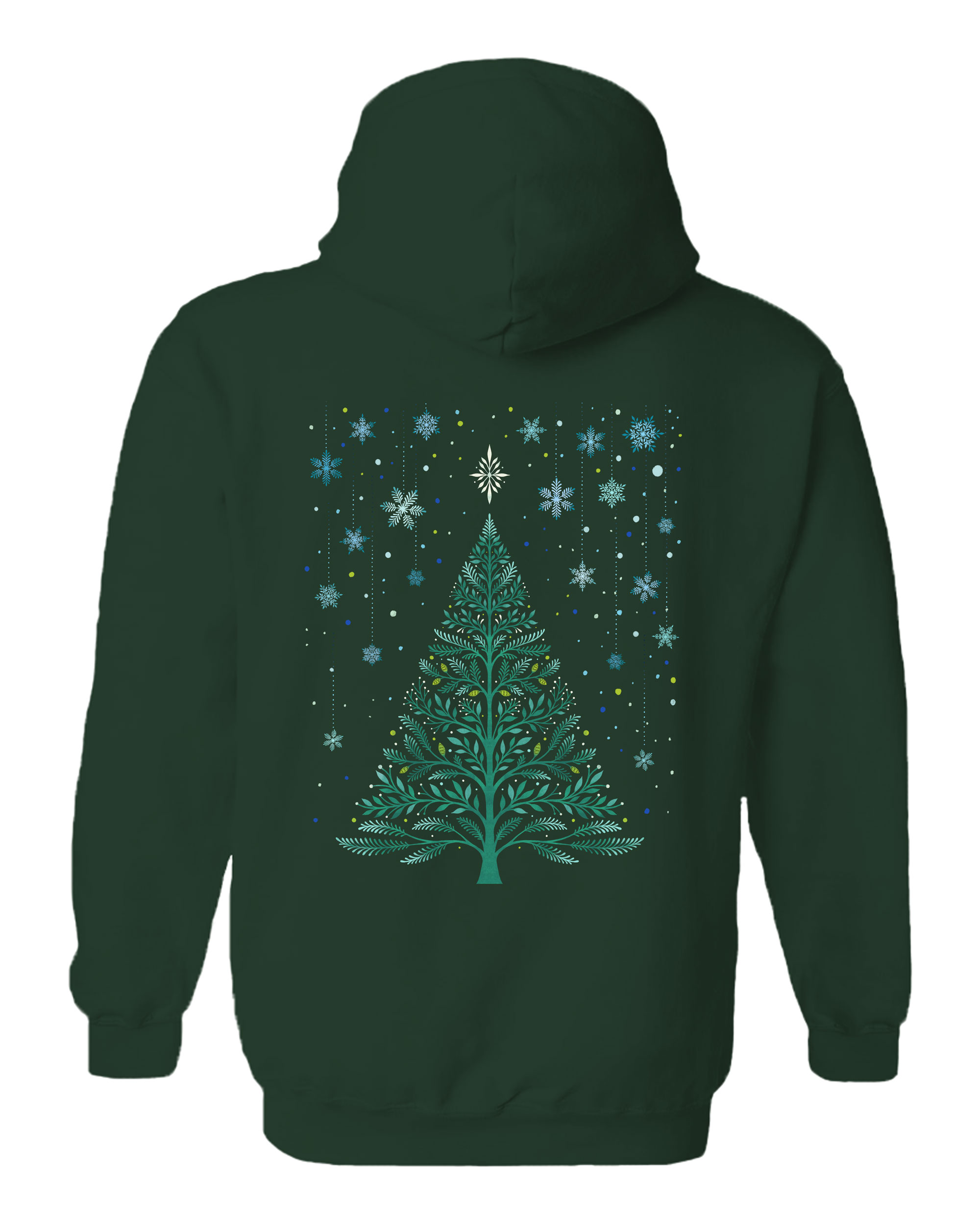 Christmas Night Snowy Tree Hoodie