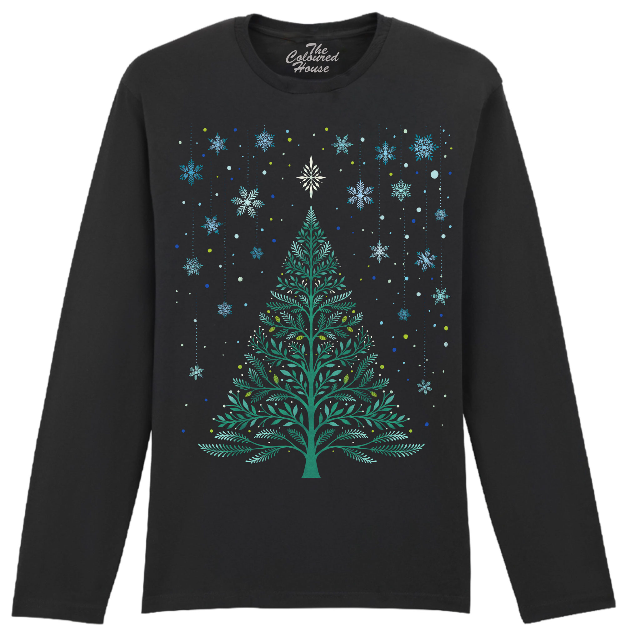 Christmas Night Snowy Tree Longsleeve