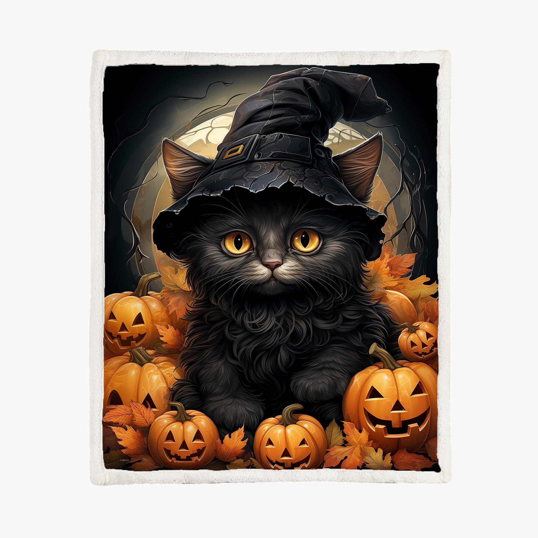 Black Cat Pumpkins - Size L - 150x200cm - Fleece Blanket
