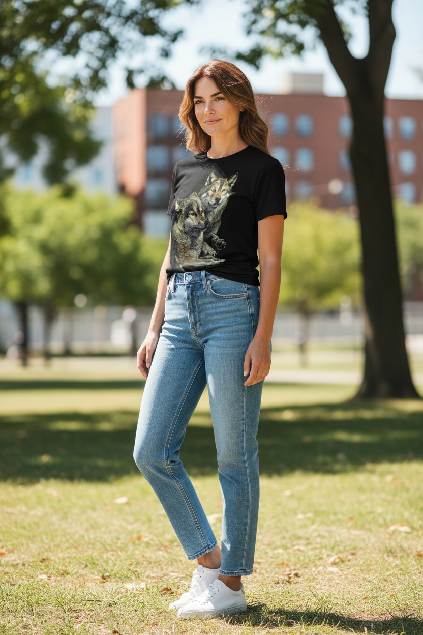 Couple Wolves Ladies T-shirt