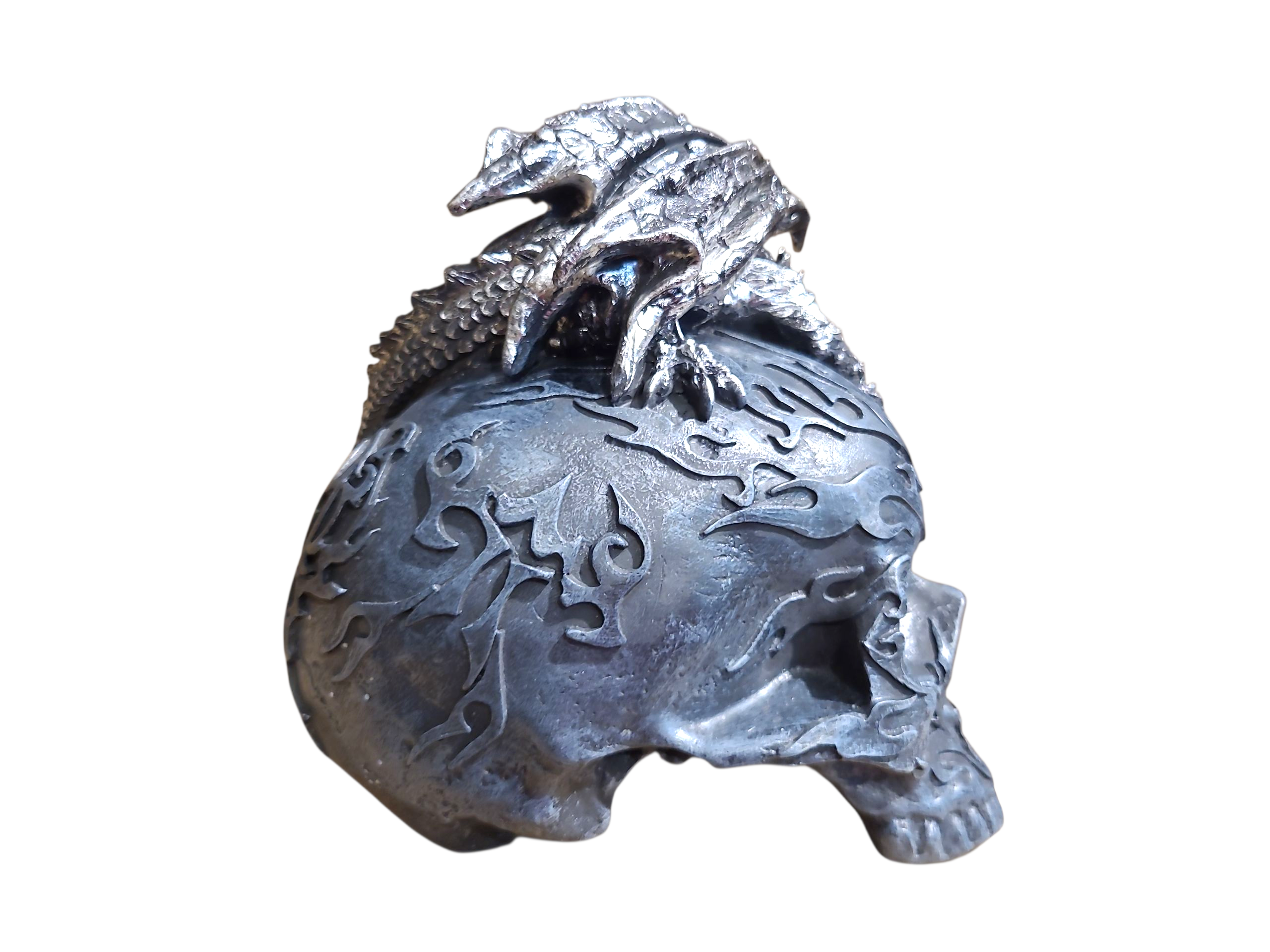 Big Skull Geode - incense burner Blue