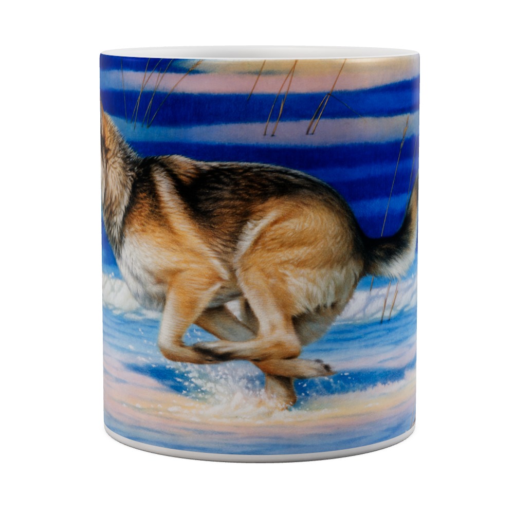 57JN57888-3 Wolf Snow Beat Mug